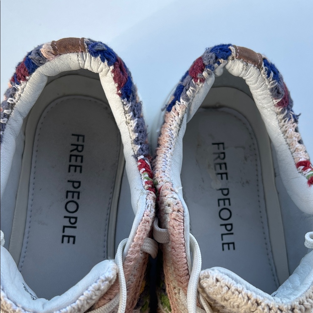 Free People Catch Me If You Can Multicolor Floral Crochet Platform Sneakers - Picture 12 of 12